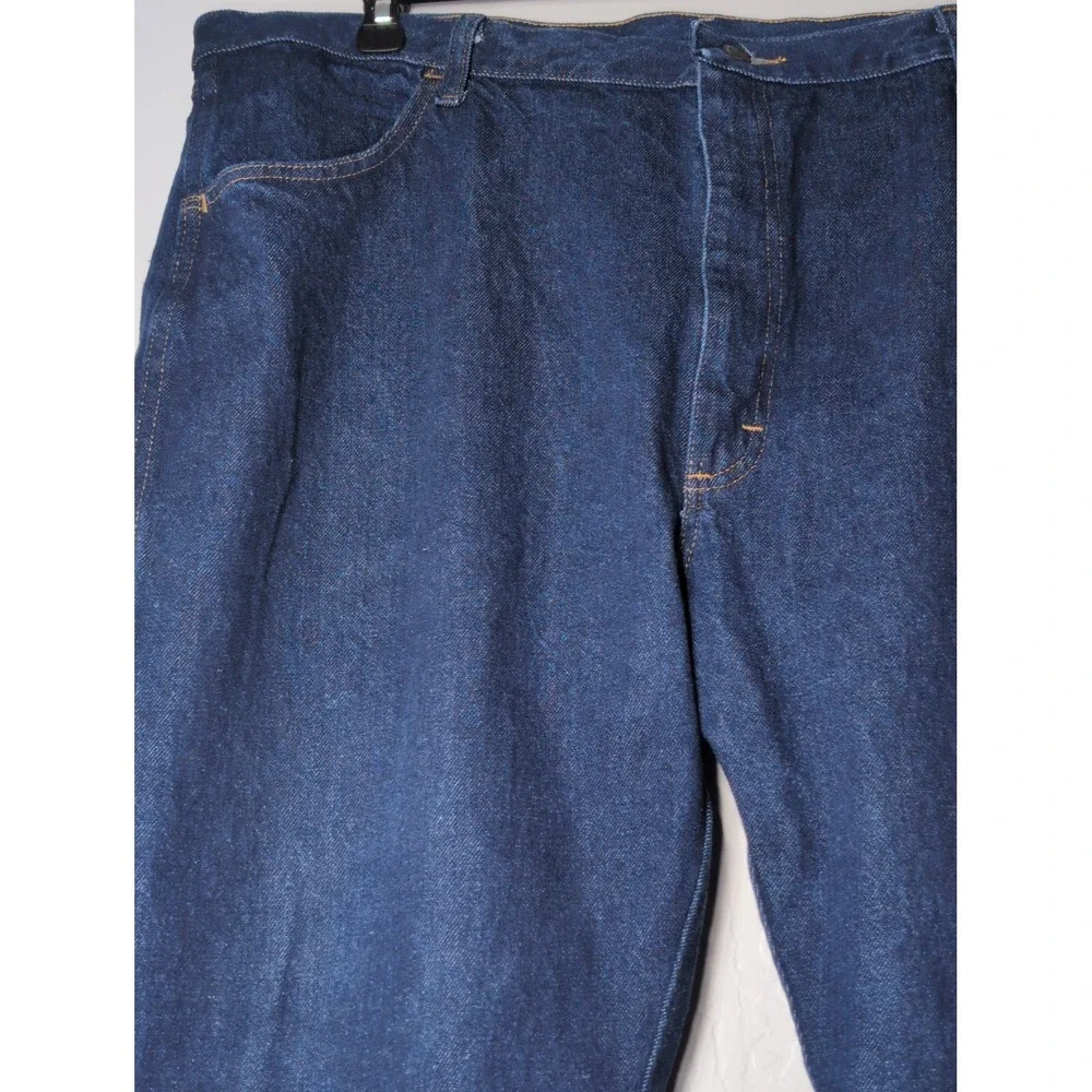 RUSTLER Men's Size 42x30 Blue Jeans 100% Cotton Denim Pants 5 Pockets Zipper Fly